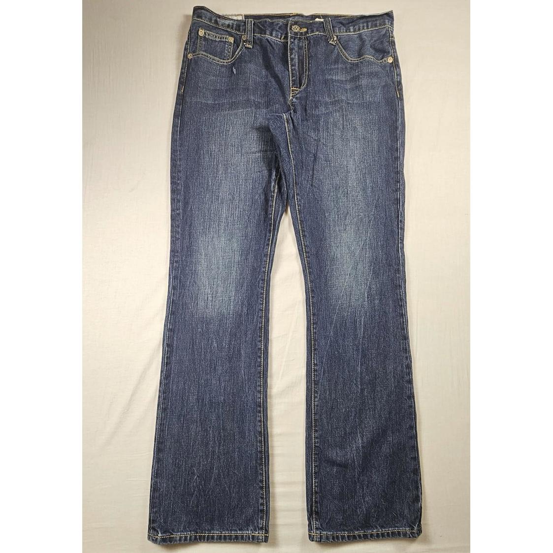 John B Stetson 1014 Rocker Boot Leg 100% Cotton Denim Jeans Blue Mens Size 36x35